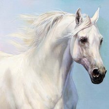 Оригинал схемы вышивки «Белая лошадь» (№751226)