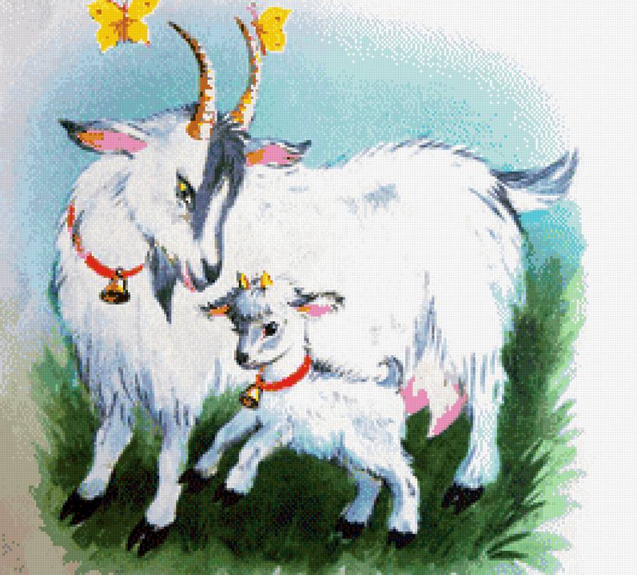 мама коза - новый год, дети, мама, коза, символ года - предпросмотр