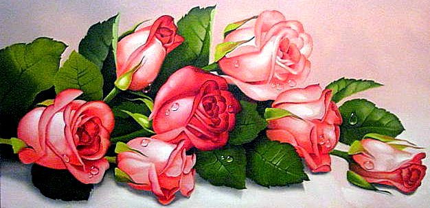 Розовые розы - цветы, букет, розы - оригинал