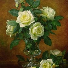 Оригинал схемы вышивки «Белые розы» (№756095)