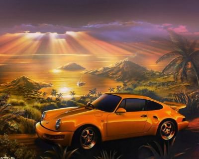 машинка - авто, закат, пейзаж, природа, рассвет, автомобиль, машины, машина - оригинал