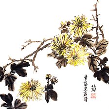 Оригинал схемы вышивки «Четыре благородных растения: хризантема» (№758891)