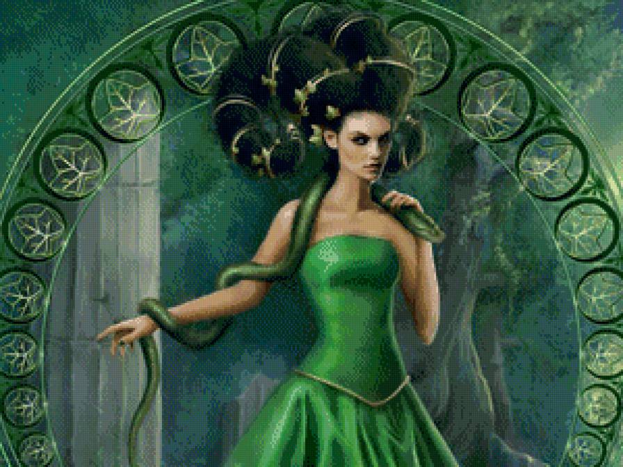 Зеленая нимфа - девушка фэнтези - предпросмотр