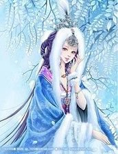 Схема вышивки «девушка-зима»
