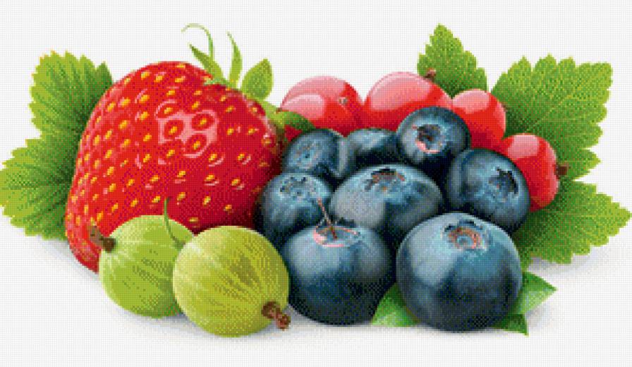 ягоды - черника, ягоды, клубника, крыжовник - предпросмотр
