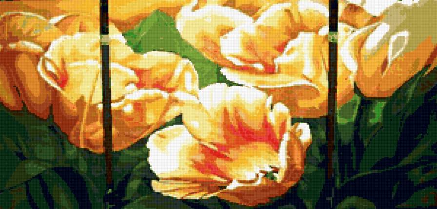 триптих тюльпаны - цветы, триптих, тюльпаны - предпросмотр