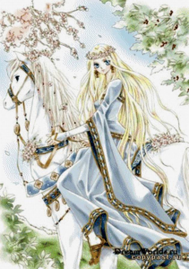 анимэ - принцесса, лошадь, анимэ - предпросмотр
