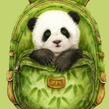 Панда в рюкзаке
