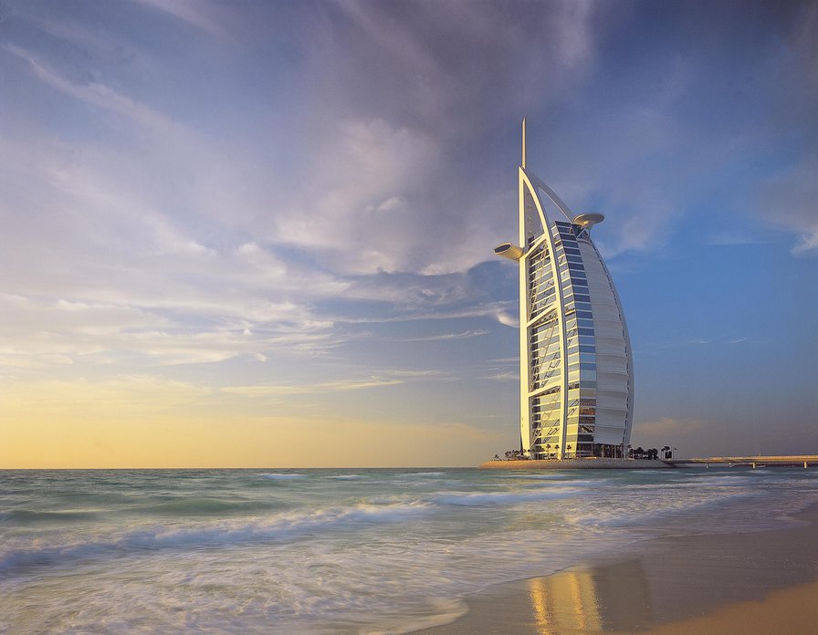 Burj_Al_Arab. - спокойствие, море, чудо света, здания - оригинал