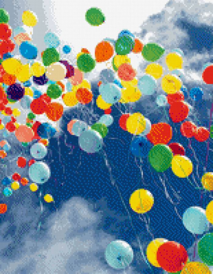 Воздушные шарики - небо, воздушный шар - предпросмотр
