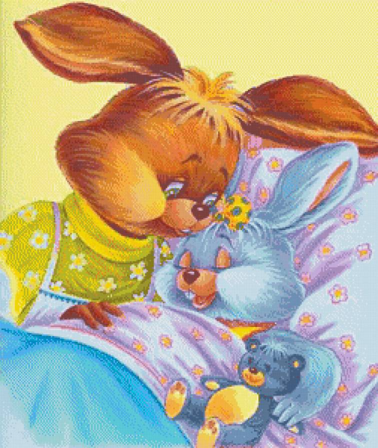 спокойной ночки - зайчики, детям, зайки, детская, детское, заяц, зая, животные - предпросмотр
