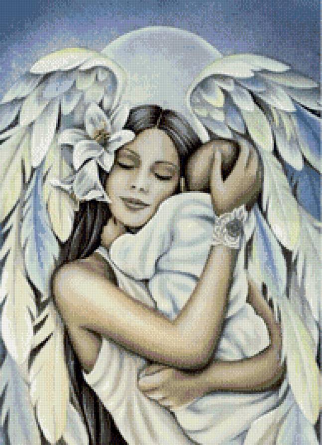 ангел хранитель - ангел, девушка, ребенок - предпросмотр