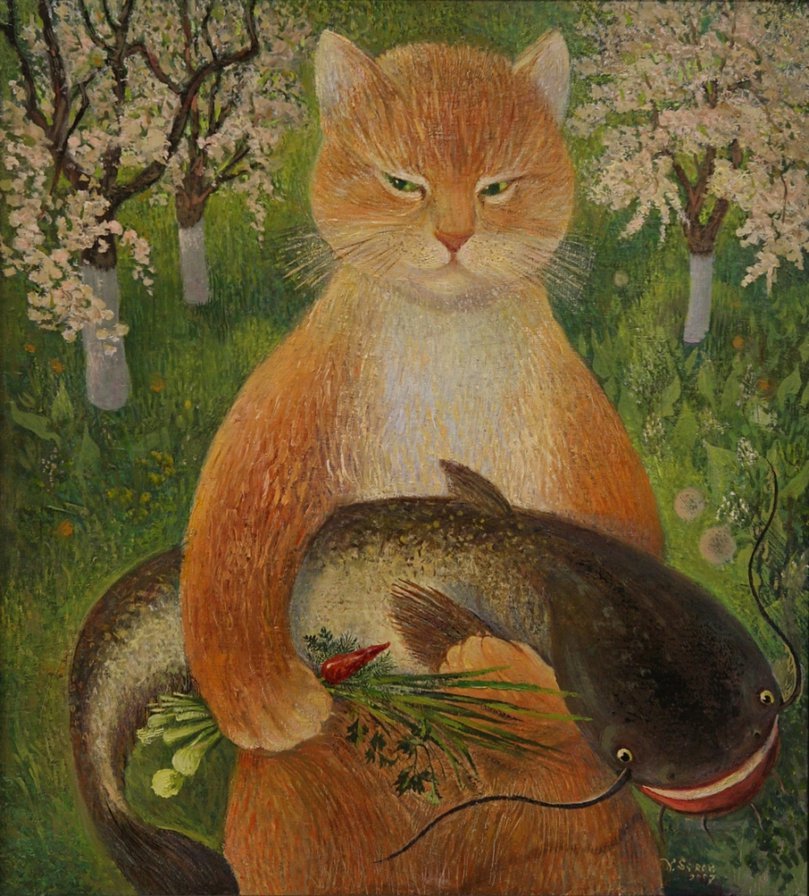 рыболов - кот, рыбалка, животные - оригинал