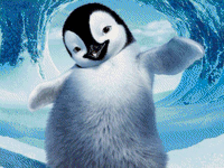 Веселый пингвиненок - животные, пингвины, природа - предпросмотр