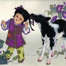 Оригинал схемы вышивки «китайские дети» (№767515)