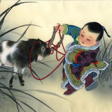 Оригинал схемы вышивки «китайские дети» (№767516)