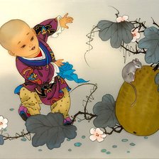 Оригинал схемы вышивки «китайские дети» (№767520)