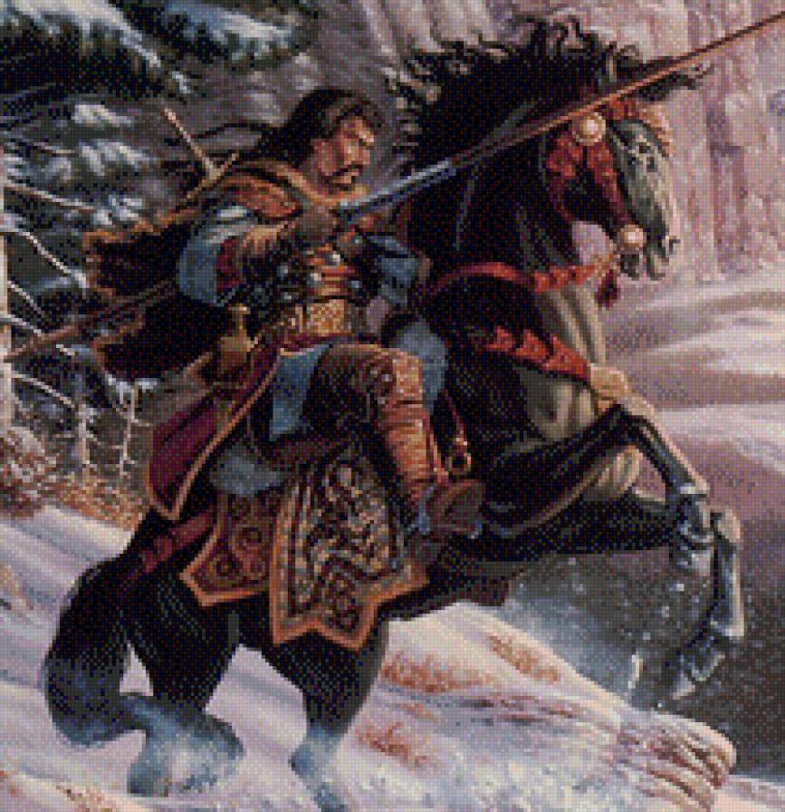 Воин на коне - воин, всадник - предпросмотр