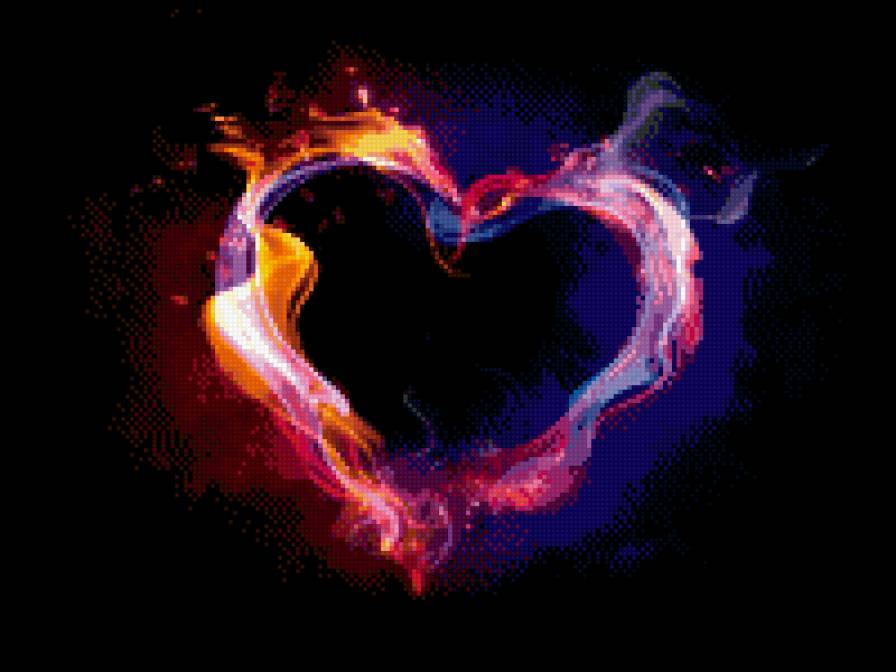 пылающее сердце - сердце, огонь, любовь - предпросмотр