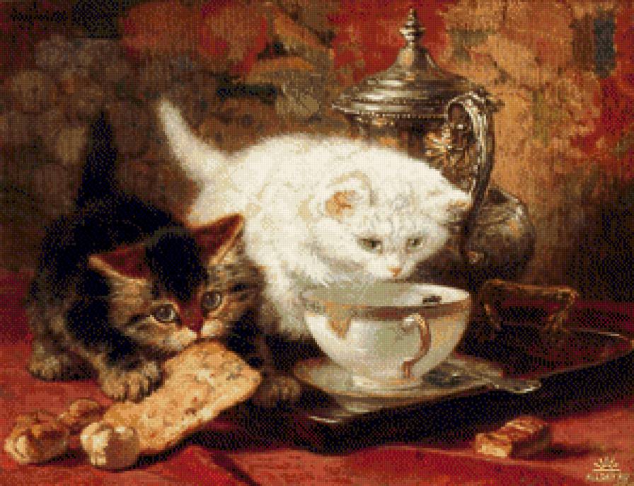 Котятки - самовар, чай, кухня, кот - предпросмотр