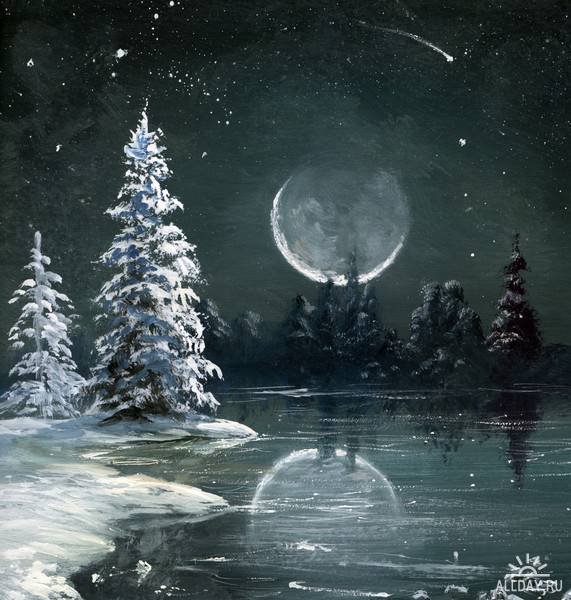 Лунная ночь (Стас Побытов) - ночь, луна, зима - оригинал