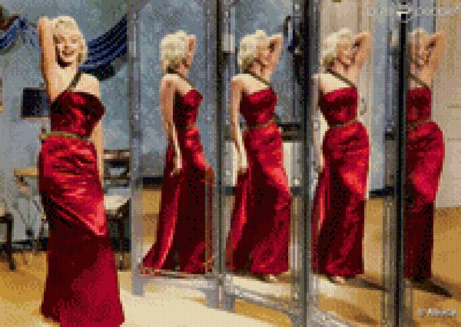 отражение Мерилин - красота, мерлин, зеркала - предпросмотр