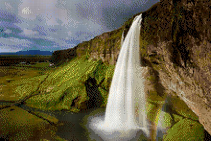 водопад - водопад, исландия, природа, пейзаж - предпросмотр