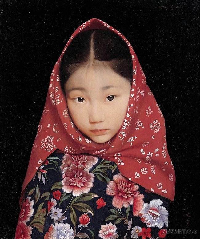 Китайская девочка - девочка, картина, живопись азии - оригинал