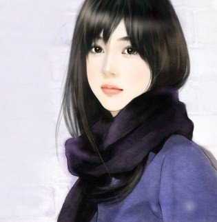 №774631 - портрет, живопись азии, лица, девушка, картина - оригинал