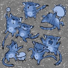 Оригинал схемы вышивки «синие котики» (№775493)
