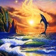 море и дельфин