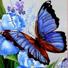 Оригинал схемы вышивки «голубая бабочка» (№775831)