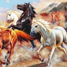 бегущие лошади