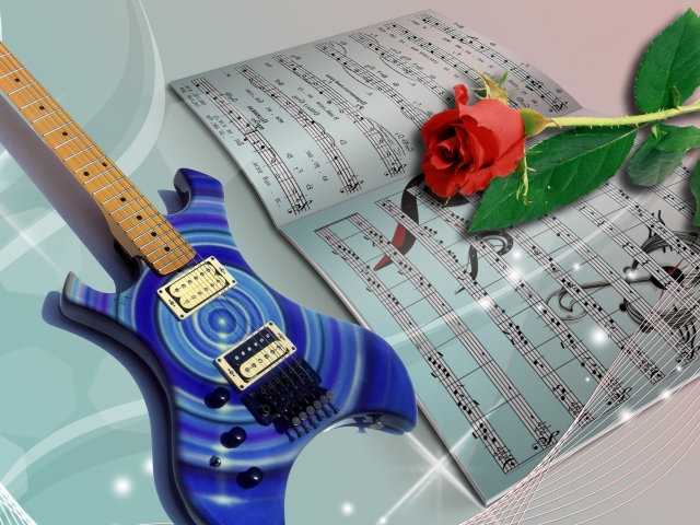 гитара и роза - оригинал