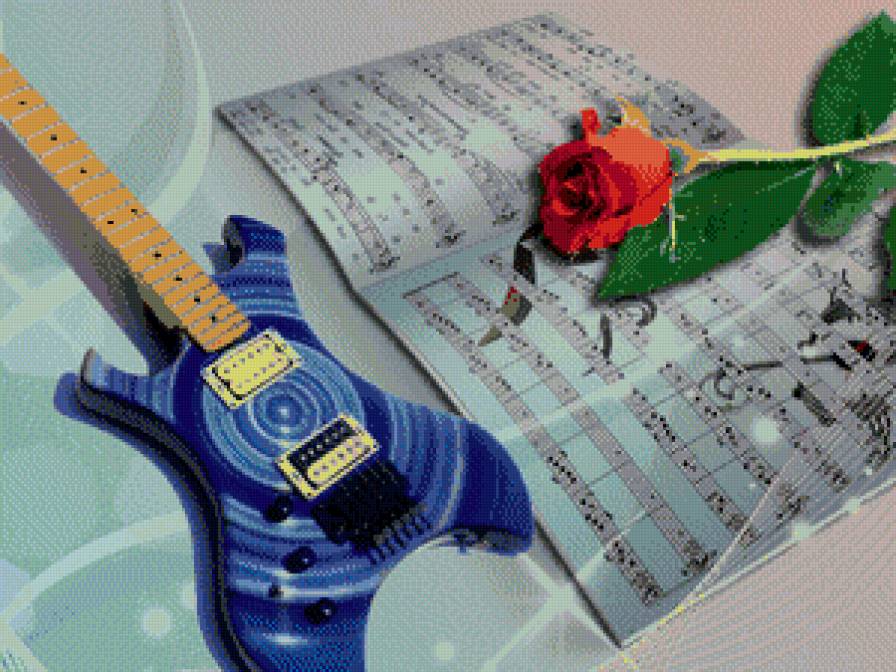 гитара и роза - предпросмотр