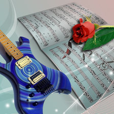 Схема вышивки «гитара и роза»