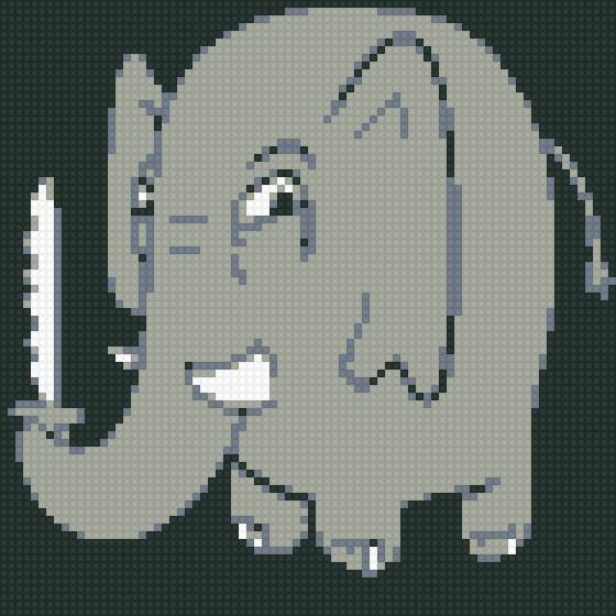 Слоник с ножом (меньше размер) - мультяшный, небольшой, забавный, слоник, с ножам - предпросмотр
