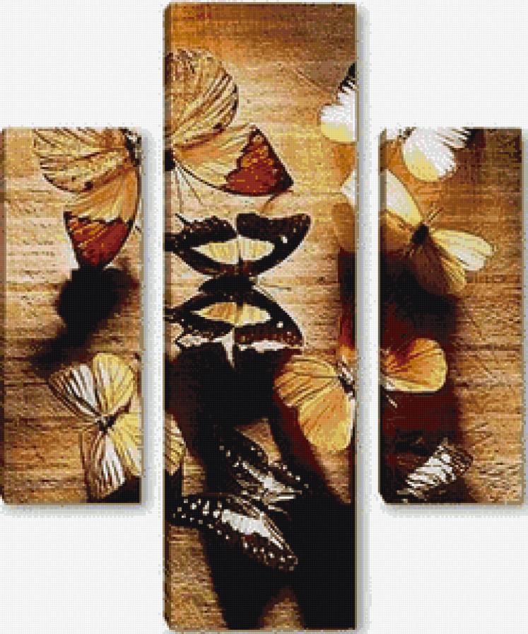 триптих - бабочки - предпросмотр