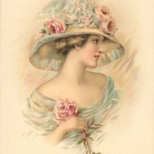 Схема вышивки «dama con rosa»