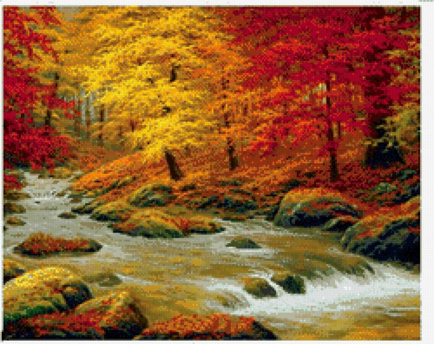 осенний лес - лес ручей осень - предпросмотр