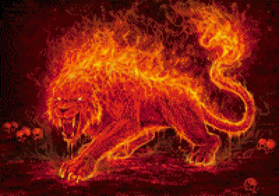 Огненный зверь - зверь, огонь, кошка - предпросмотр