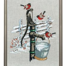 Оригинал схемы вышивки «птицы на колонке» (№779238)