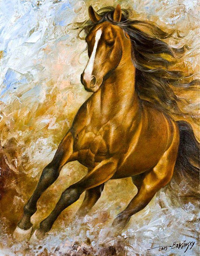 картина - лошадь, животные, картина - оригинал