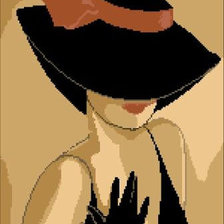 Оригинал схемы вышивки «девушка в шляпе .» (№782622)
