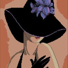 Оригинал схемы вышивки «девушка в шляпе .» (№782624)