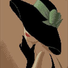 Оригинал схемы вышивки «девушка в шляпе .» (№782633)