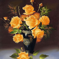 Оригинал схемы вышивки «желтые розы» (№783332)