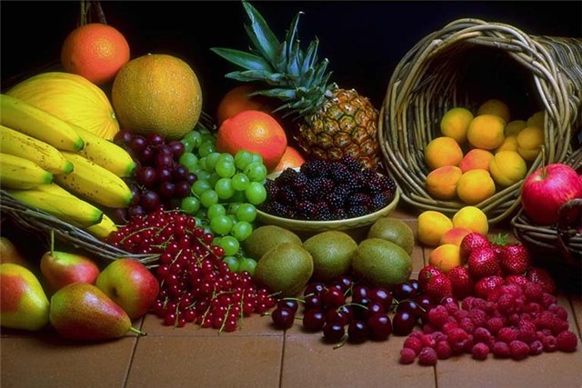 Ягоды и фрукты - натюрморт, фрукты, ягоды - оригинал