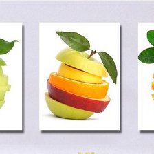 Оригинал схемы вышивки «нарезанные фрукты три части» (№784987)