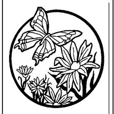 Оригинал схемы вышивки «бабочка и цветок» (№785199)